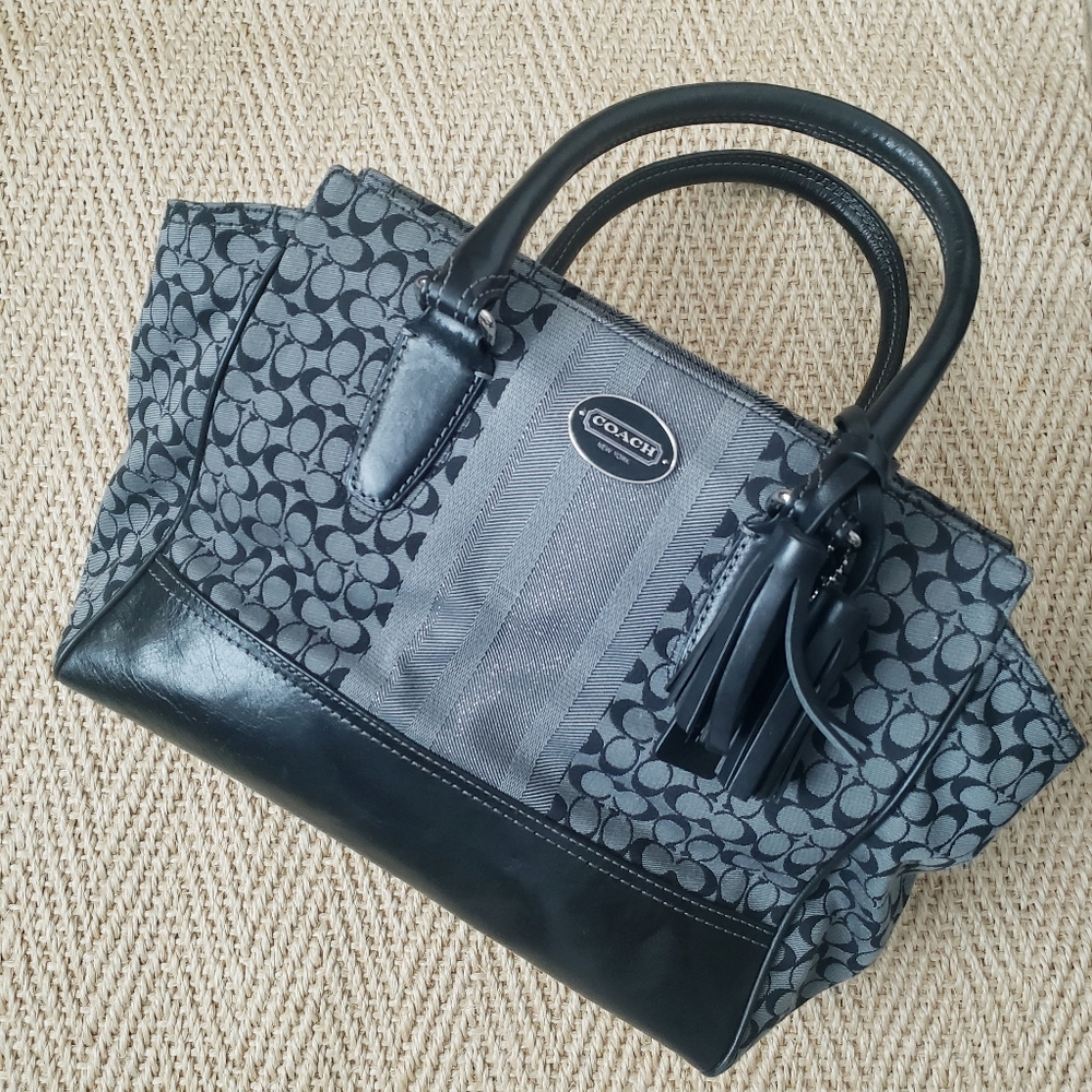 Coach Legacy Signature Stripe Candance Carryall Bag